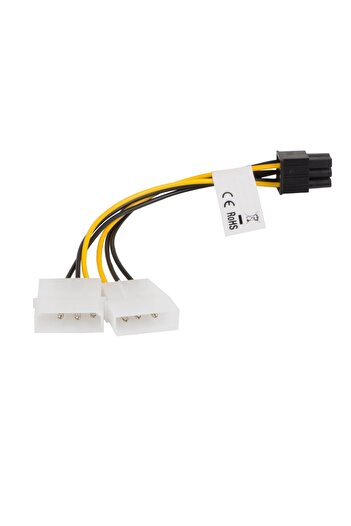 Lanberg Y-splitter cable, Lanberg 41308, Molex 3-pin male to Molex 3-pin female, to BTX with 6 pins, 15 cm