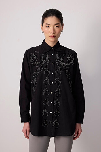 Touché Privé 100% Cotton Beaded Shirt