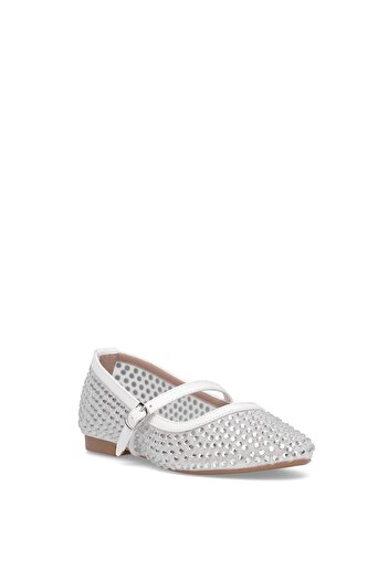 Ayakkabı Fuarı Elit Fls063-300T Women's Stone Ballerina White