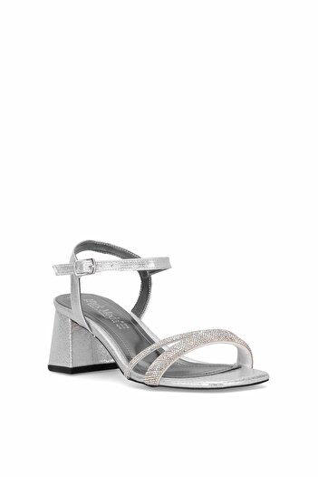 Ayakkabı Fuarı Elite Pm08 K1004 Women's Classic Heeled Shoes Silver
