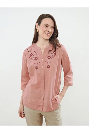 LC Waikiki Lcw Grace Scoop Neckline Floral Embroidery Blouse (S5)