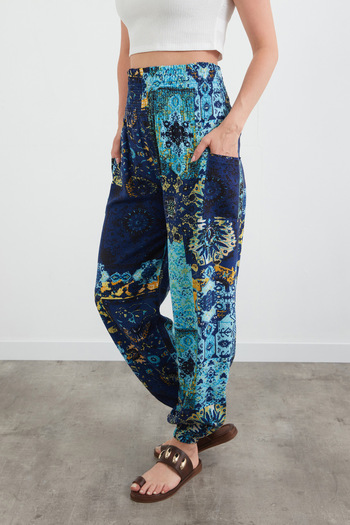 Fulla Moda Ethnic Patterned Waist Gipeli Shalwar Trousers