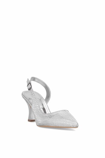 Ayakkabı Fuarı Elite Mst1180Y Women's Classic Heeled Shoes Silver