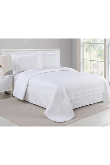 FIONNA.RO 3-Piece Quilted Cotton Blanket - White