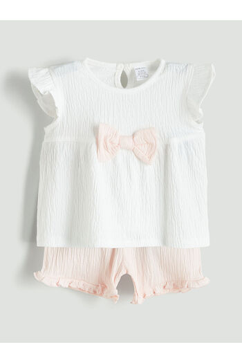 LC Waikiki Ribbon Baby Girl Blouse and Shorts