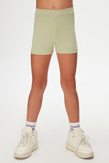 LOVETTI Light Green Basic Girls' Dance Shorts