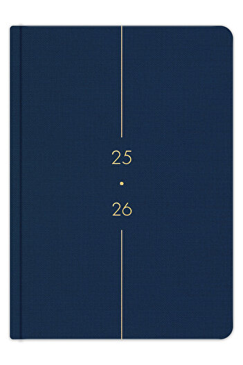 Matt Notebook 2025-2026 A5 Keten Akademik Ajanda 15x21 cm - 17 Aylık Lacivert