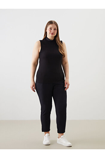 LC Waikiki Black Stand Collar Women's Bodysuit