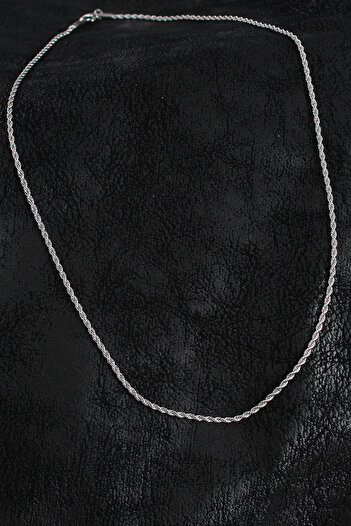 BESKAR 316L Steel Rope Chain Model Silver Color Men's Necklace