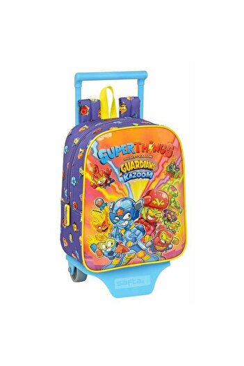 CLATRONIC SuperThings Guardians of Kazoom wheeled school backpack, purple-yellow, 22x28x10 cm