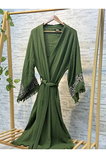 Befera Design Sultan Muslin Kimono 100% Cotton Bathrobe Kaftan Dressing Gown