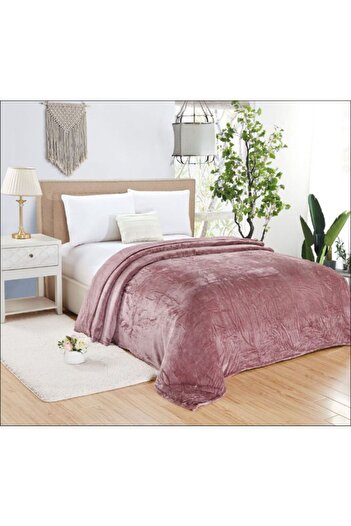 GENERAL Soft Bed Blanket Large Size Flannel Purple 220x200cm