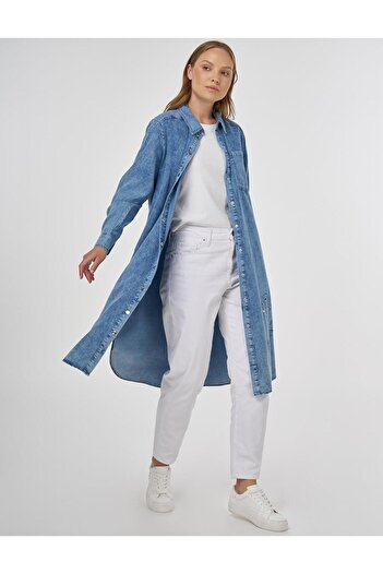 Kayra Laser Cut Detailed Lyocell Tunic Towel Wash