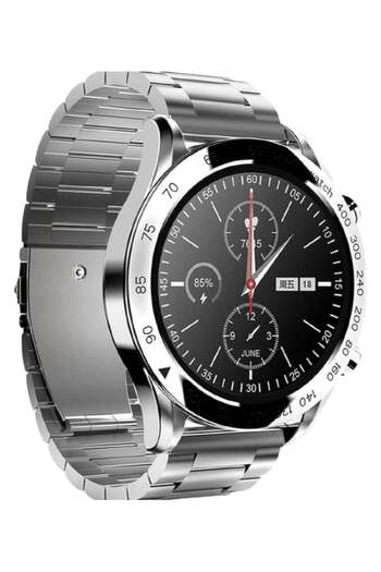 HiFuture FutureGo Pro Stainless-Steel Smartwatch, Silver, One Size