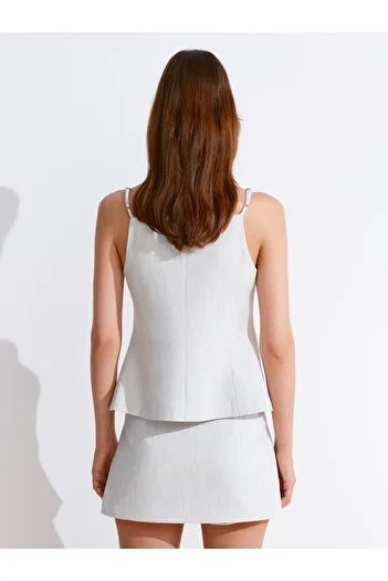 Dilvin 60585 Suspender Vest-Light Gray