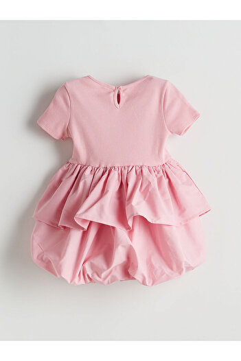LC Waikiki Pink Katkat Girl's Balloon Dress
