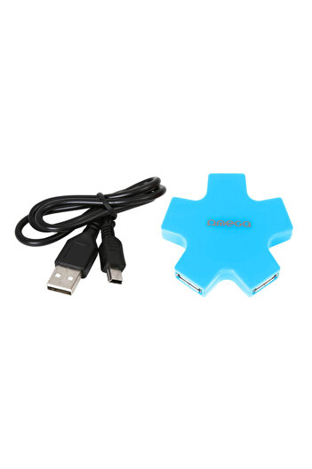 Omega USB hub with 4 USB 2.0 ports, Star Blue 43520, charging, data transfer, peripheral connection