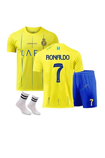 yenteks Cristiano Ronaldo Al-Nassr İç Saha Yeni Sezon Çocuk Forma Takımı Çorap Hediye