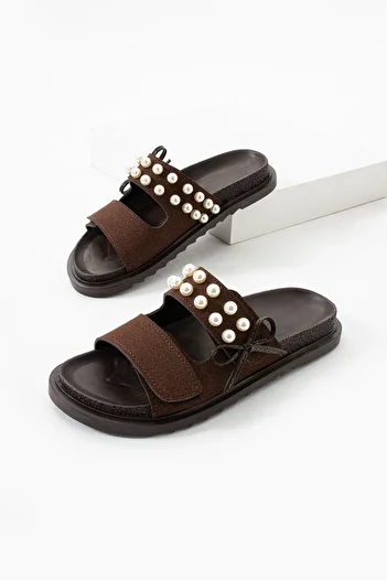 DUXAL SHOES Дамски пантофи Leonora Pearl с детайли