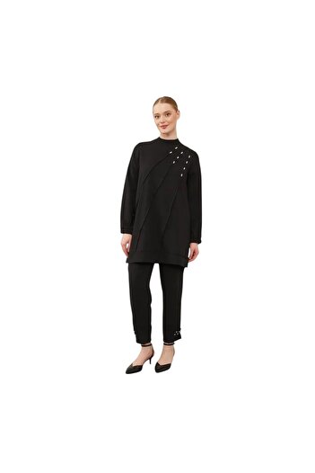Levidor Crew Neck Stone Detailed Tunic Suit