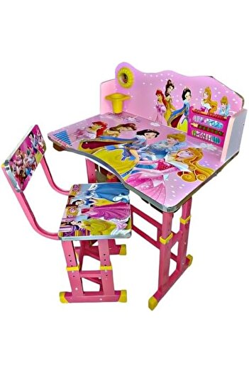 AGD Adjustable Height Kids Study Table Set (Pink)