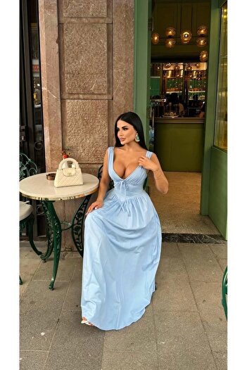 Bak Moda Rochie prințesă cu sârmă albastru bebeluș