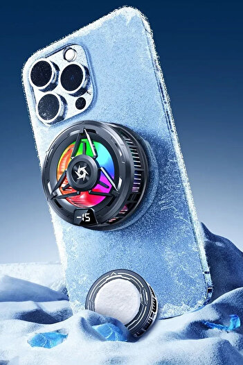 TECHNOMEN RGB LED Telefon Soğutucu Manyetik Yarı İletken Soğutma MagSafe Uyumlu Fan