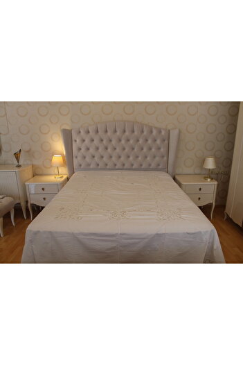 HUZUR ÇEYİZ Angelia Nun Handcrafted Brussels Fabric One Piece Bedspread