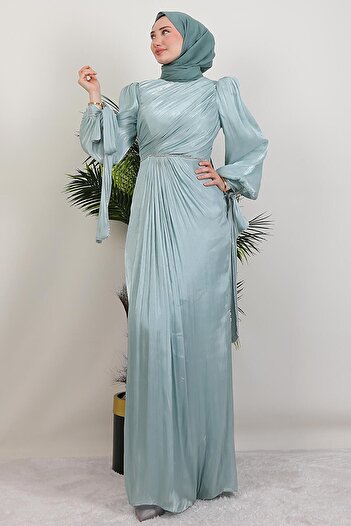 GİYZAMİLA Βραδινό φόρεμα İdil Hijab Water Green