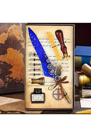 MRShopping Mr Feather Dip Inkwell Set Fountain Pen Calligraphy Pen Office, Lover, Teacher's Day, Christmas Gift