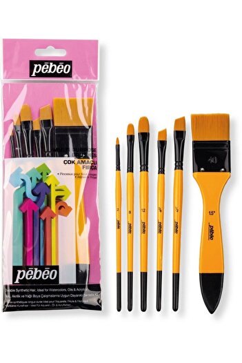 Pebeo 6Pcs Brush Set Flat Cut Floor Brush