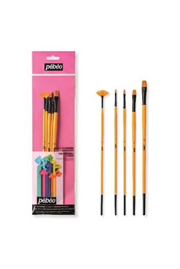 Pebeo Set-13 Set of 5 Acrylic Paint Brushes