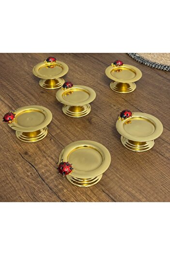 SEVA ÇELİK Gold Color 6 Pieces Mango Accessories Lucky Bee Accessories Makaron Makaron