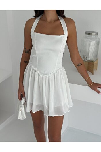sportiness Strapless Button Tie Princess Dress