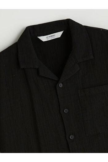 LC Waikiki Lcw Kids Black Basic Short Sleeve Boy Shirt