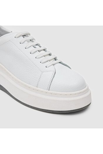 TOGO Beyaz Hakiki Deri Kadın Sneaker Ayakkabı [060144]