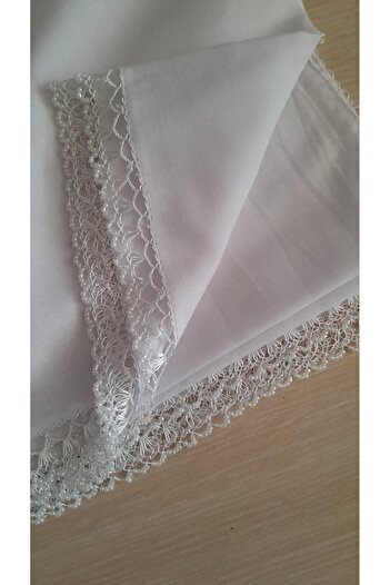 Papatyam Handcrafted Needlework Writing/2 Edges Embroidered Needlework/Needlework Yemeni/Handcrafted Dowry Cheesecloth/100X100/