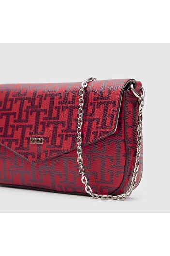 TOGO Kırmıızı Kadın Monogram Cüzdanlı Çapraz Çanta [930039]