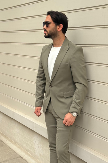 thesunfyre Men's Slim Fit Slim Fit Mono Collar Plain Classic Jacket