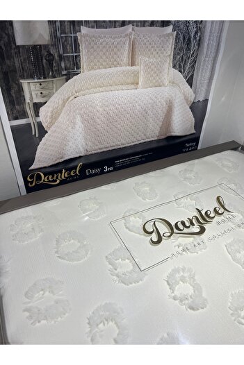 bursa çeyiz Dai̇sy Tassel Bed Cover (Cream)