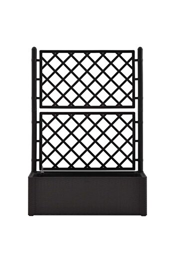 vidaxl Garden Raised Bed with Trellis and Self Watering System Anthracite
