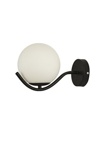 Avizemoda Ranya Wall Sconce White Glass Living Room Modern Wall Sconce (Black)