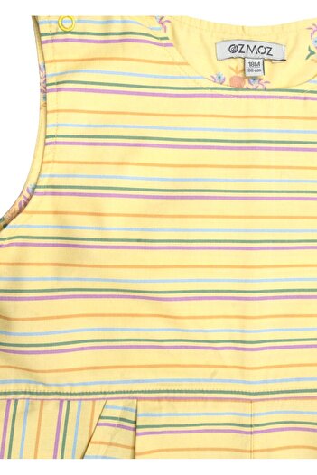 Ozmoz By Mukadder Özden 100% Cotton Striped Yellow Summer Baby Boy Shorts Jumpsuit