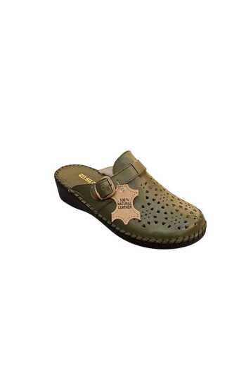 Esem 825 Genuine Leather Women's Sabo Slippers