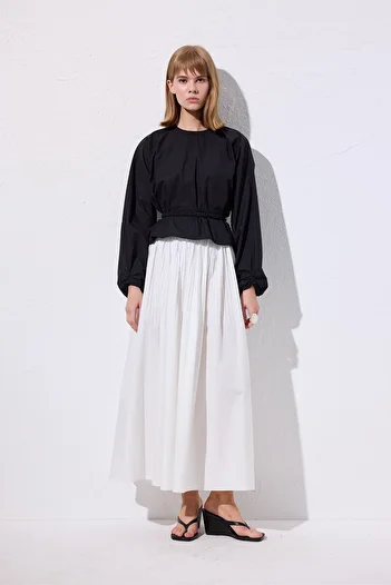 Manuka Pilified Wide Skirt Ecru