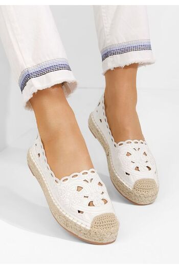 B T Shoes Carley women's white espadrilles