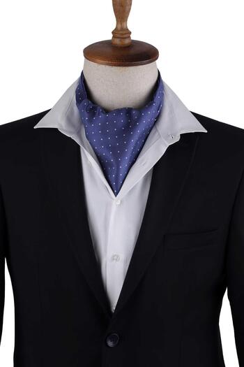 Kravatkolik Індиго-синій пуанти-візерунок, італійський шовк, Ascot K650