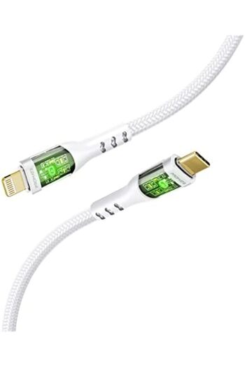 Promate USB-C to Lightning Cable, Premium 27W Power Delivery