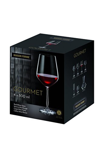 MAISON FORINE Set of 4 red wine glasses 800ml, Gourmet
