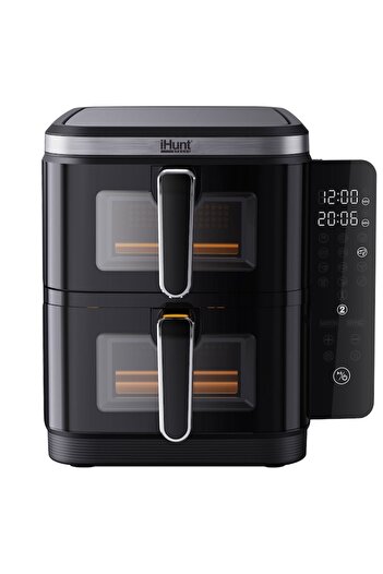 iHunt Friteuza cu aer cald fara ulei iHunt Bro Air Fryer 11L Dual Stack, Dual Zone 2800W (1400W + 1400W)